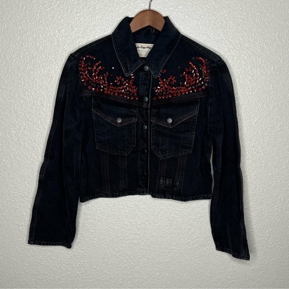 NWOT Free People Ruby Rebel Denim Black Jacket - Picture 3 of 14